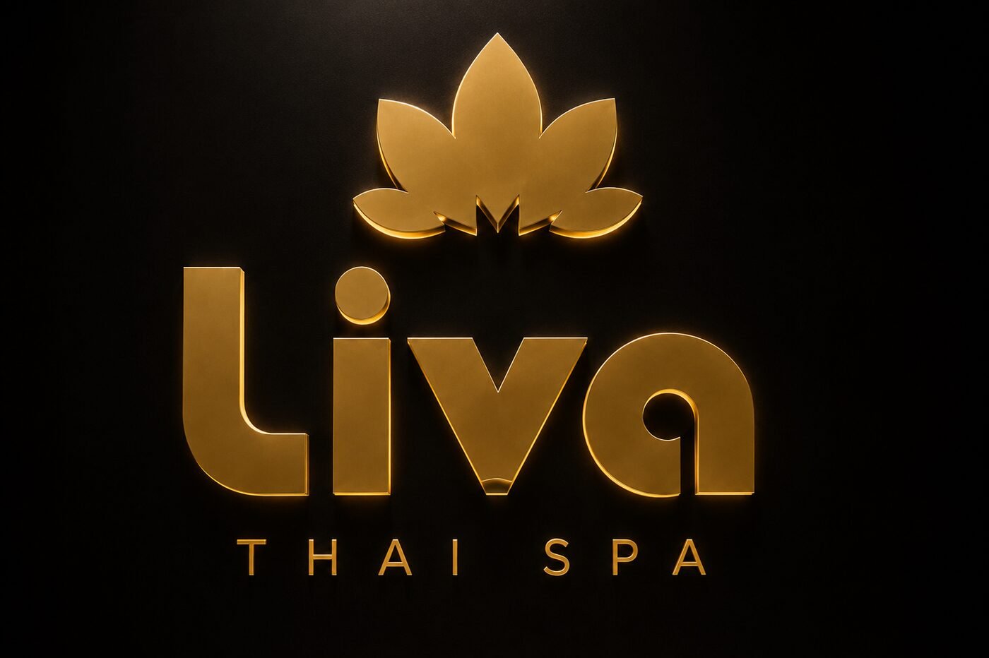 Liva Thai Spa brass signage at Laxmi Business Park Andheri West